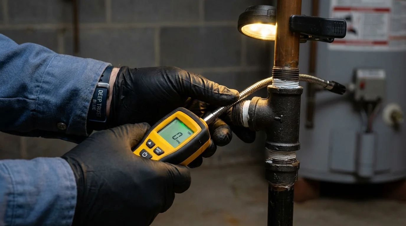 Gas leak detection with electronic sniffer by Johns Plumbing LLC in White Marsh