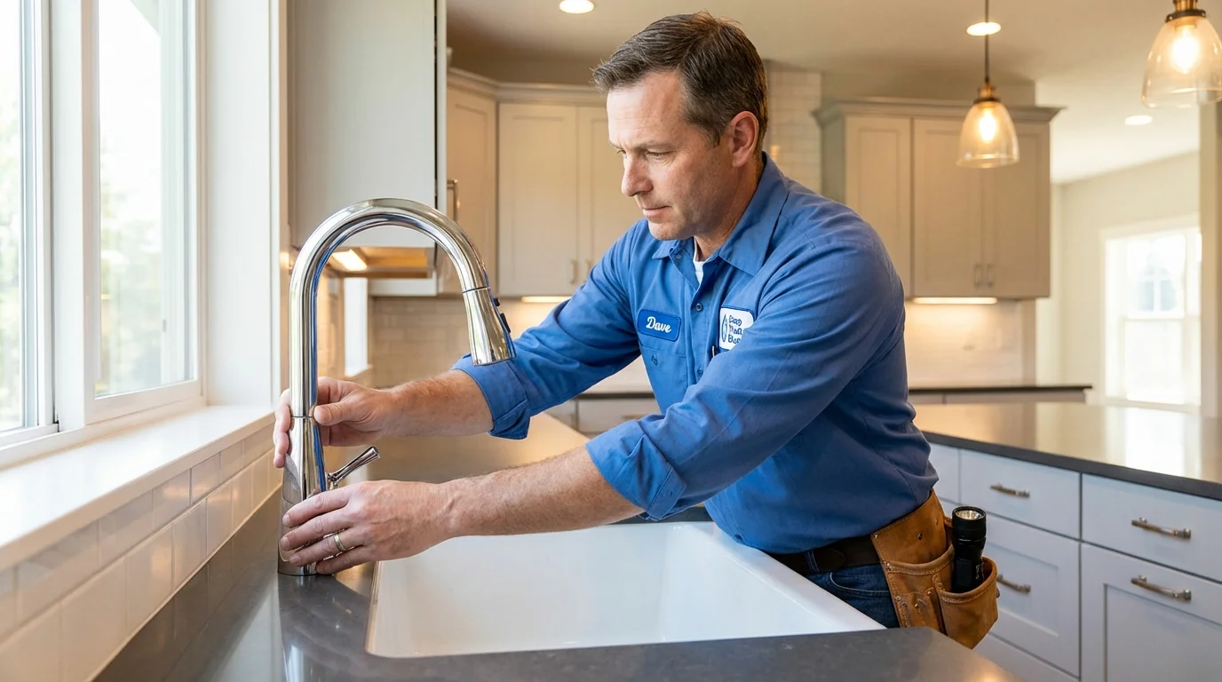 Kitchen faucet installation by Johns Plumbing LLC in White Marsh