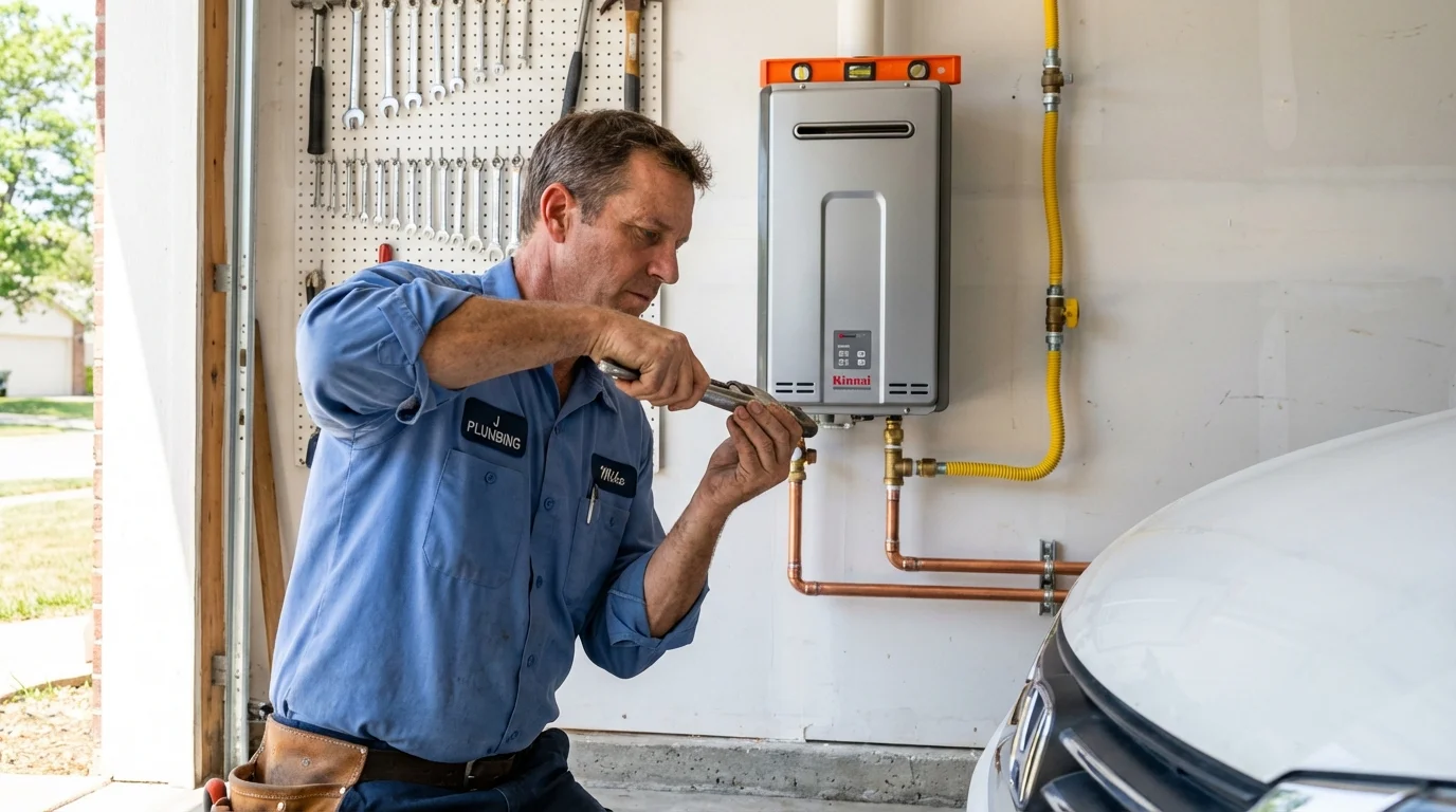 Tankless water heater installation by a Johns Plumbing LLC plumber in White Marsh